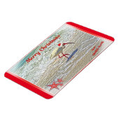 Vrolijk kerstfeest op Sanibel Island FL White Ibis Magneet (Linkerzijde)