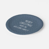 Vrolijk kerstfeest op sterren papieren bordje (Gekanteld)