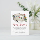 Vrolijk kerstfeest op straat feestdagenkaart (Staand voorkant)