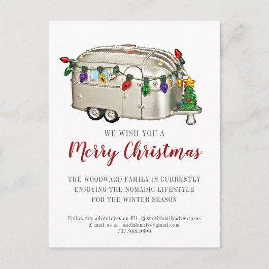 Vrolijk kerstfeest op straat feestdagenkaart (Voorkant)