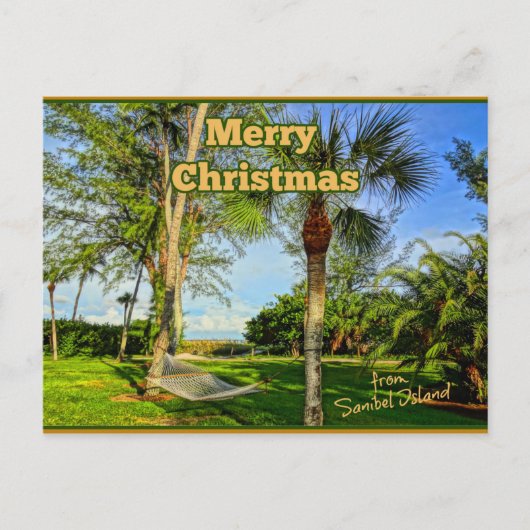 Vrolijk kerstfeest op Sunny Sanibel Island Florida Briefkaart (Voorkant)