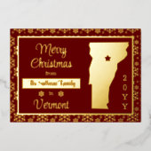 Vrolijk kerstfeest op Vermont State Foto Folie Feestdagenkaart (Voorkant)