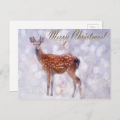 Vrolijk kerstfeest op vriendjes in sneeuw feestdagenkaart (Voorkant / Achterkant)