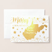 Vrolijk kerstfeest op West Virginia State Foto Folie Kaarten (Voorkant met envelop)