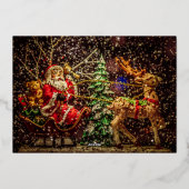 Vrolijk kerstfeest op White Premium | Gold Busines Folie Feestdagenkaart (Achterkant)