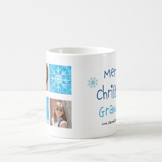 Vrolijk kerstfeest Opa 2 Foto Aangepaste Mok (Center)