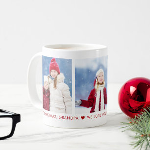 Vrolijk Kerstfeest Opa 3 Foto Aangepaste Koffie Mo Tweekleurige Koffiemok