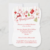 Vrolijk kerstfeest open huis uitnodiging (Voorkant)