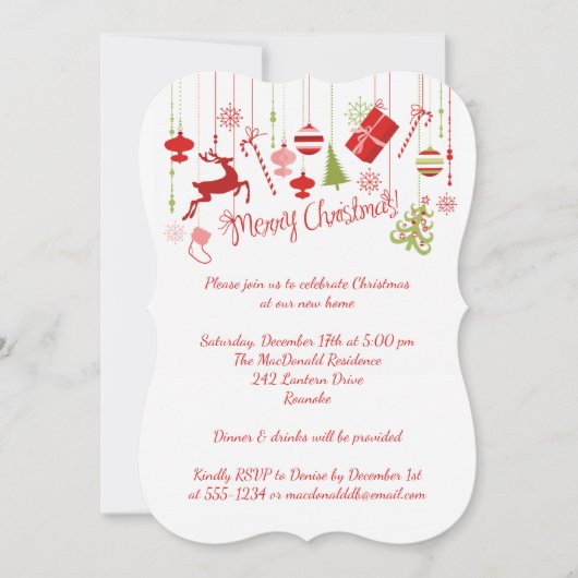 Vrolijk kerstfeest open huis uitnodiging (Voorkant)