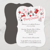 Vrolijk kerstfeest open huis uitnodiging (Voorkant / Achterkant)