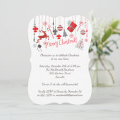 Vrolijk kerstfeest open huis uitnodiging (Staand voorkant)