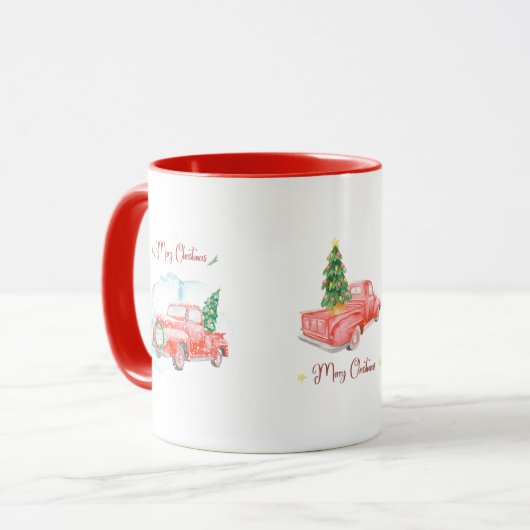 Vrolijk kerstfeest  opruimen Mok vrachtwagen (Voorkant links)