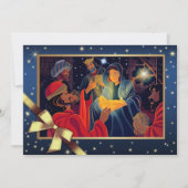 Vrolijk kerstfeest. Opwaardering van de Magi Feestdagenkaart (Voorkant)