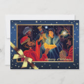 Vrolijk kerstfeest. Opwaardering van de Magi Feestdagenkaart (Voorkant)