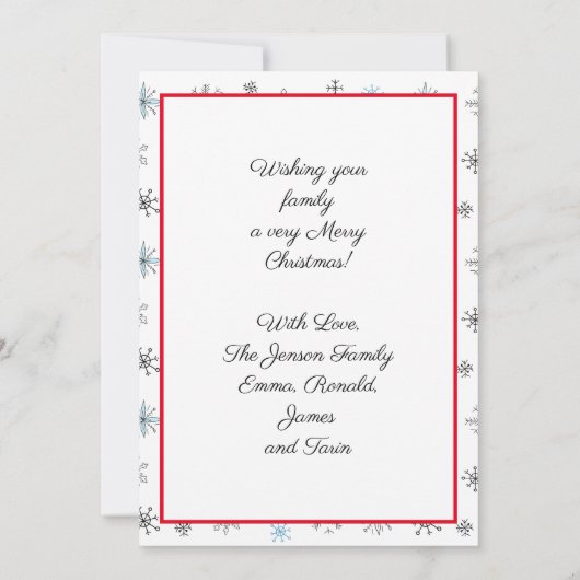 Vrolijk kerstfeest | Oranje Kat met Poinsettia (Achterkant)