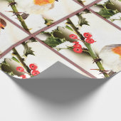 Vrolijk kerstfeest Oranje vogelvakantie Cadeaupapier (Hoek)