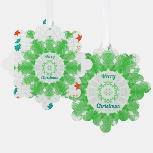 Vrolijk kerstfeest ornament kaart (Voorkant / Achterkant)