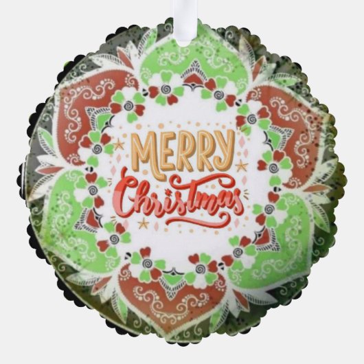 Vrolijk kerstfeest ornament kaart (Achterkant)