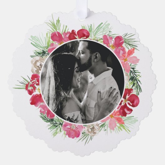 Vrolijk kerstfeest ornament kaart (Voorkant)