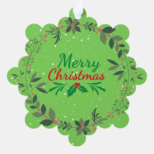 Vrolijk kerstfeest ornament kaart (Achterkant)