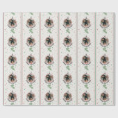 Vrolijk Kerstfeest Ornament op White Wrapping Pape Cadeaupapier (Vlak)