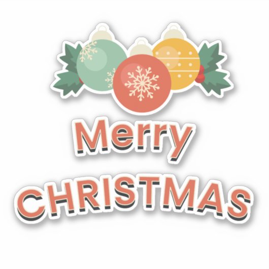Vrolijk Kerstfeest Ornament Prettige feestdagen Ba Sticker (Voorkant)