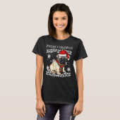Vrolijk kerstfeest Ornament Pug-kerstkerstkerstker T-shirt (Voorkant volledig)