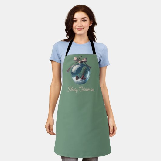 Vrolijk Kerstfeest Ornament Schort - Feestelijke v (Gedragen)