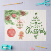 Vrolijk kerstfeest Ornamenten en koekjeskoekjes Tissuepapier (Craft)