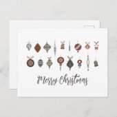  Vrolijk Kerstfeest Ornamenten Feestdagenkaart (Voorkant / Achterkant)