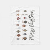  Vrolijk Kerstfeest Ornamenten Fleece Deken (Voorkant)