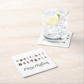  Vrolijk Kerstfeest Ornamenten Kartonnen Onderzetters (Insitu)