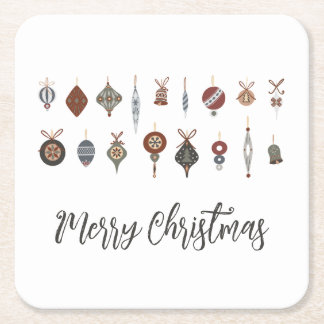  Vrolijk Kerstfeest Ornamenten Kartonnen Onderzetters