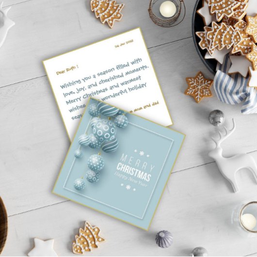 Vrolijk Kerstfeest Ornamenten Moderne Kaart/Uitnod Feestdagenkaart