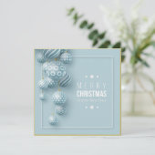 Vrolijk Kerstfeest Ornamenten Moderne Kaart/Uitnod Feestdagenkaart (Staand voorkant)