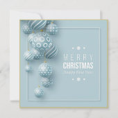 Vrolijk Kerstfeest Ornamenten Moderne Kaart/Uitnod Feestdagenkaart (Voorkant)