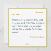 Vrolijk Kerstfeest Ornamenten Moderne Kaart/Uitnod Feestdagenkaart (Achterkant)