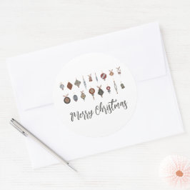 Vrolijk Kerstfeest Ornamenten Ronde Sticker