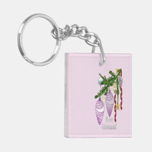 Vrolijk kerstfeest Ornamenten: Sleutelhanger (Voorkant Links)