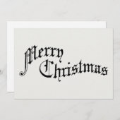 Vrolijk kerstfeest Oude Fashioned Typografie Feestdagenkaart (Voorkant / Achterkant)