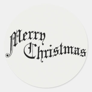 Vrolijk kerstfeest Oude Fashioned Typografie Ronde Sticker