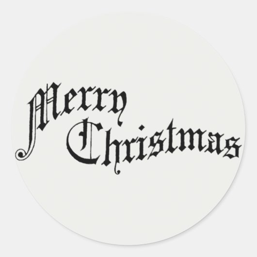 Vrolijk kerstfeest Oude Fashioned Typografie Ronde Sticker (Voorkant)