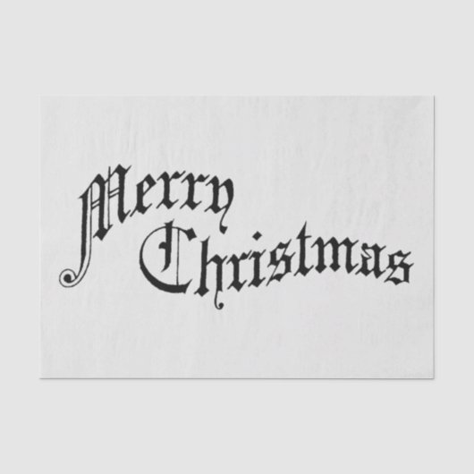 Vrolijk kerstfeest Oude Fashioned Typografie Tissuepapier (Voorkant)