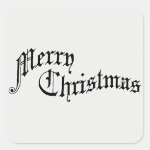 Vrolijk kerstfeest  Oude Fashioned Typografie Vierkante Sticker