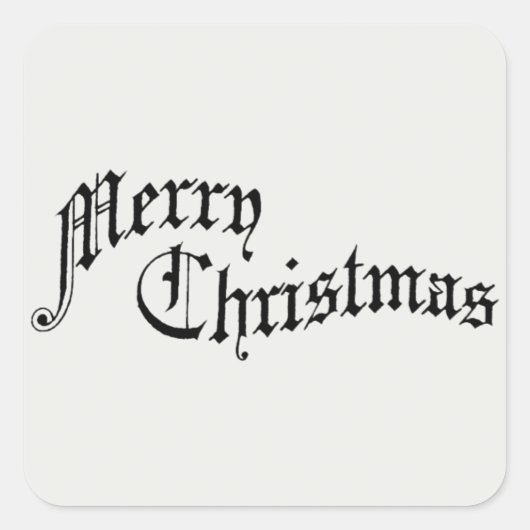 Vrolijk kerstfeest  Oude Fashioned Typografie Vierkante Sticker (Voorkant)
