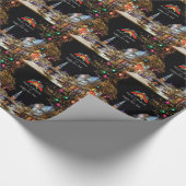 Vrolijk kerstfeest, ouderwetse feestdag cadeaupapier (Hoek)