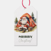 Vrolijk Kerstfeest Outdoor Tenting Santa Claus Cadeaulabel (Voorkant)