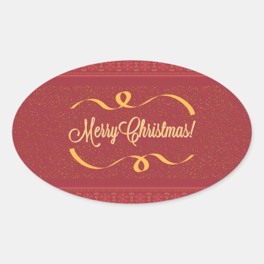 Vrolijk kerstfeest ovale sticker (Voorkant)