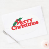 Vrolijk kerstfeest ovale sticker (Envelop)