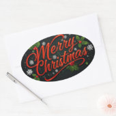 Vrolijk kerstfeest ovale sticker (Envelop)